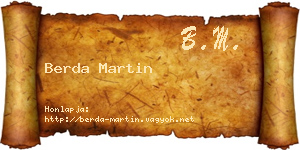 Berda Martin névjegykártya