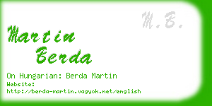 martin berda business card